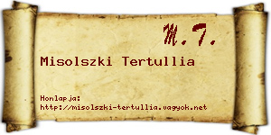 Misolszki Tertullia névjegykártya